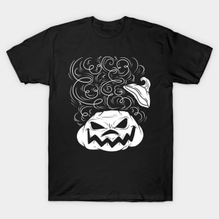 Scary Jack O' Lantern White Silhouette T-Shirt